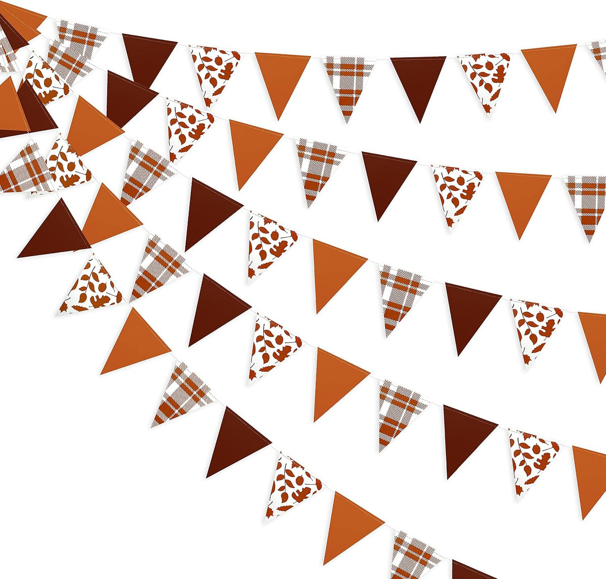 pinkblume Fall Party Decorations Maple Leaf Pennant Banner Triangle Hanging Flag Bunting for Autumn