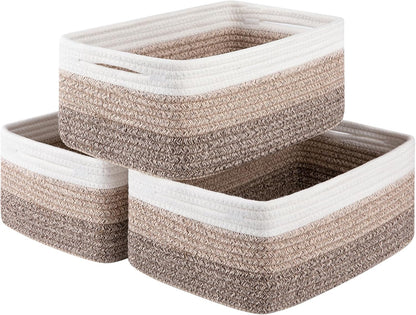 3 Pack Small Storage Baskets for Organizing, Cute Woven Decorative Gift Baskets for Shelves, Mini