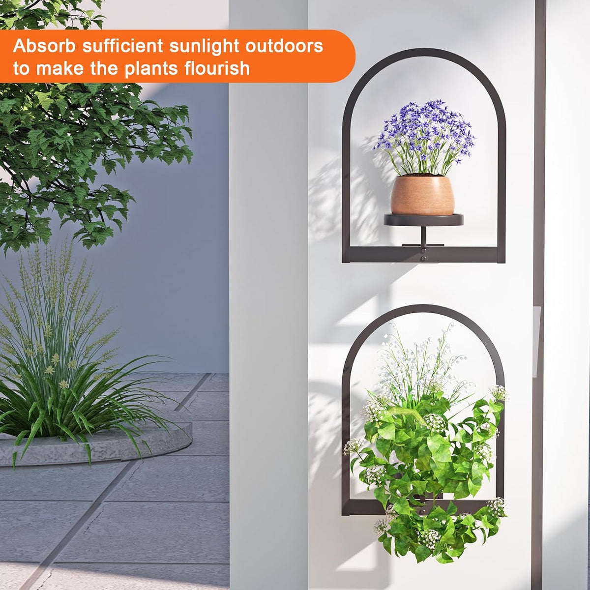 Wall Plant Holder, Wall Planter for Indoor Plants, Window Plant shelves for Multiple Plants Indoor