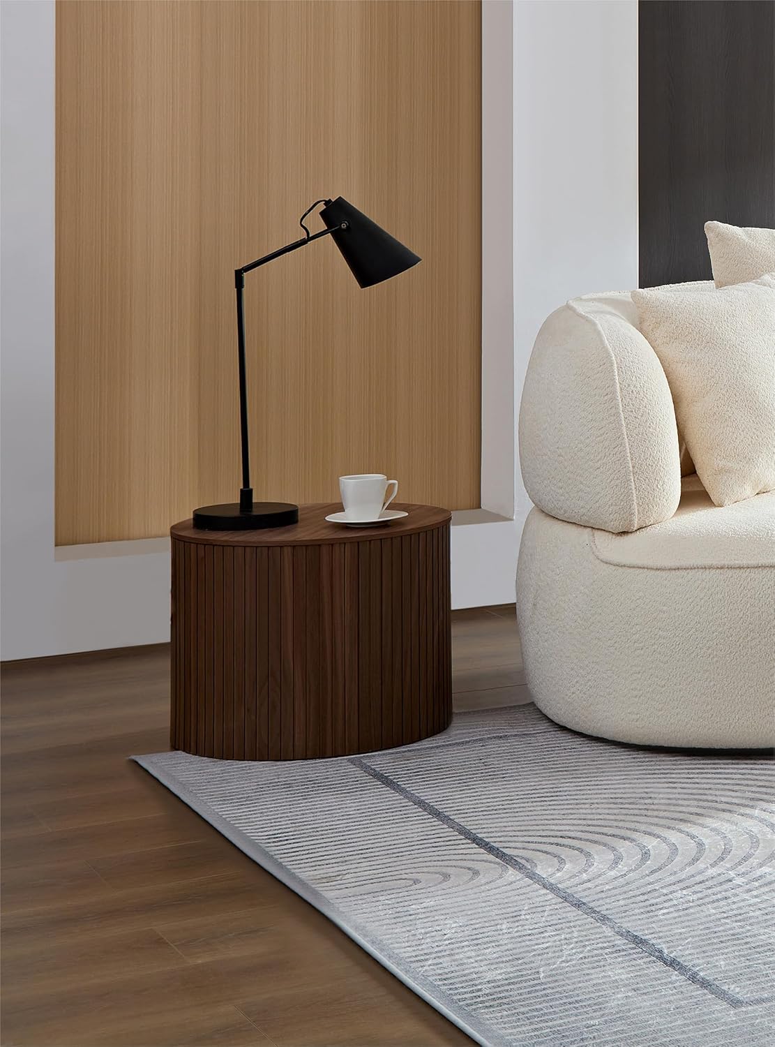 Nesting Coffee Table Set of 2,Modern Round Wooden Coffee Tables with Storage,Luxury Side Table