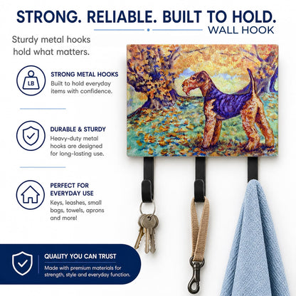 Caroline's Treasures 7343TH68 Autumn Airedale Terrier Leash or Key Holder, Wall Hooks, Key Hooks