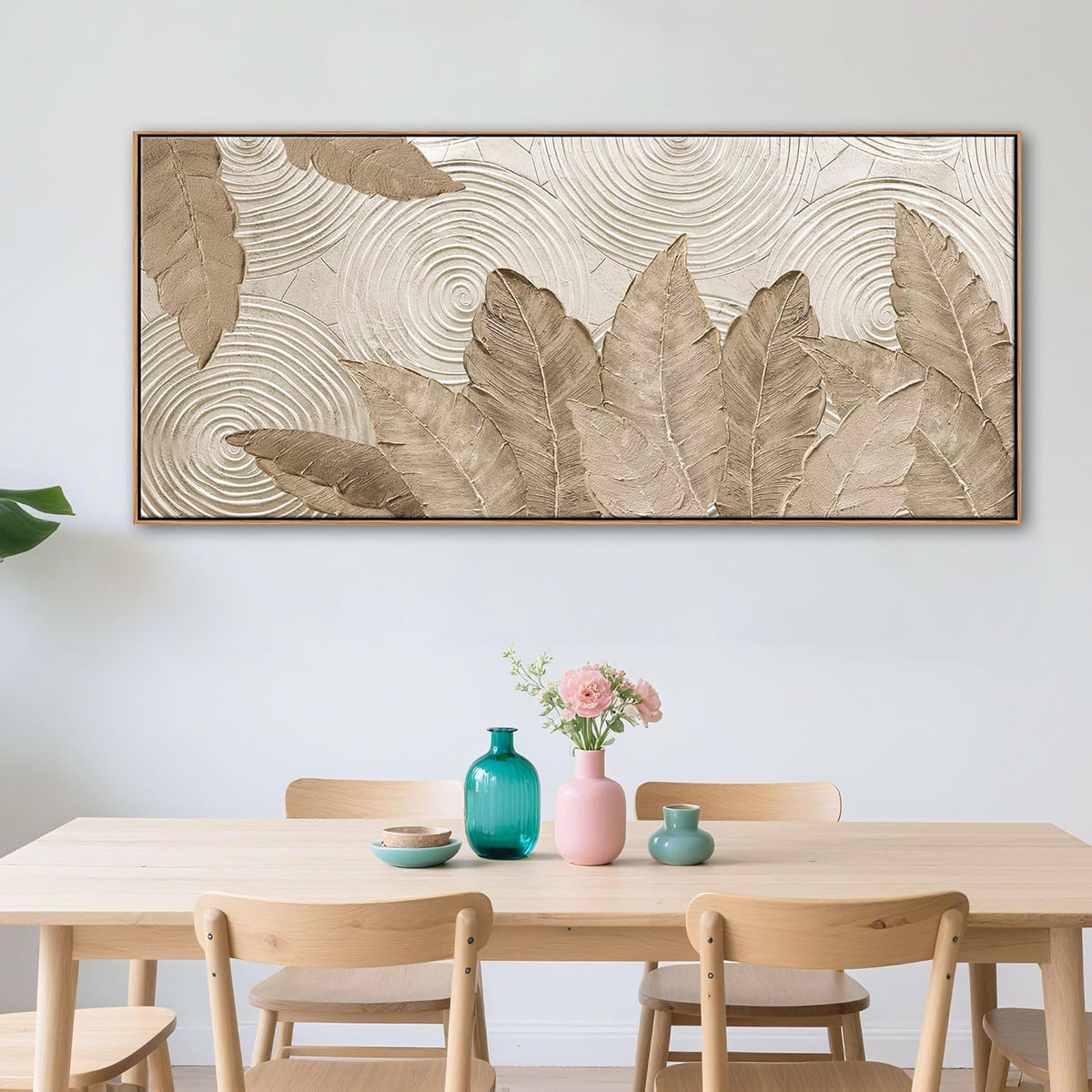 Minimalist & Modern Art for Bedroom Decor Framed Abstract & Textured Artwork for Walls Neutral &