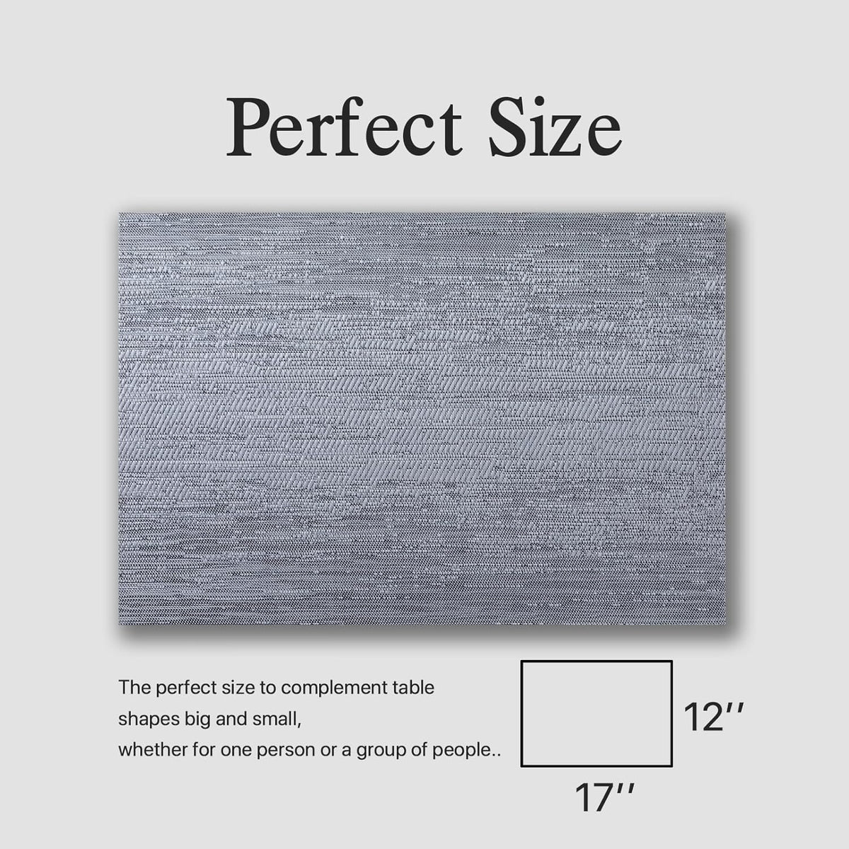 Placemats Set of 12 - Easy Clean Woven Vinyl Placemat for Dining Table, Indoor/Outdoor Place Mats