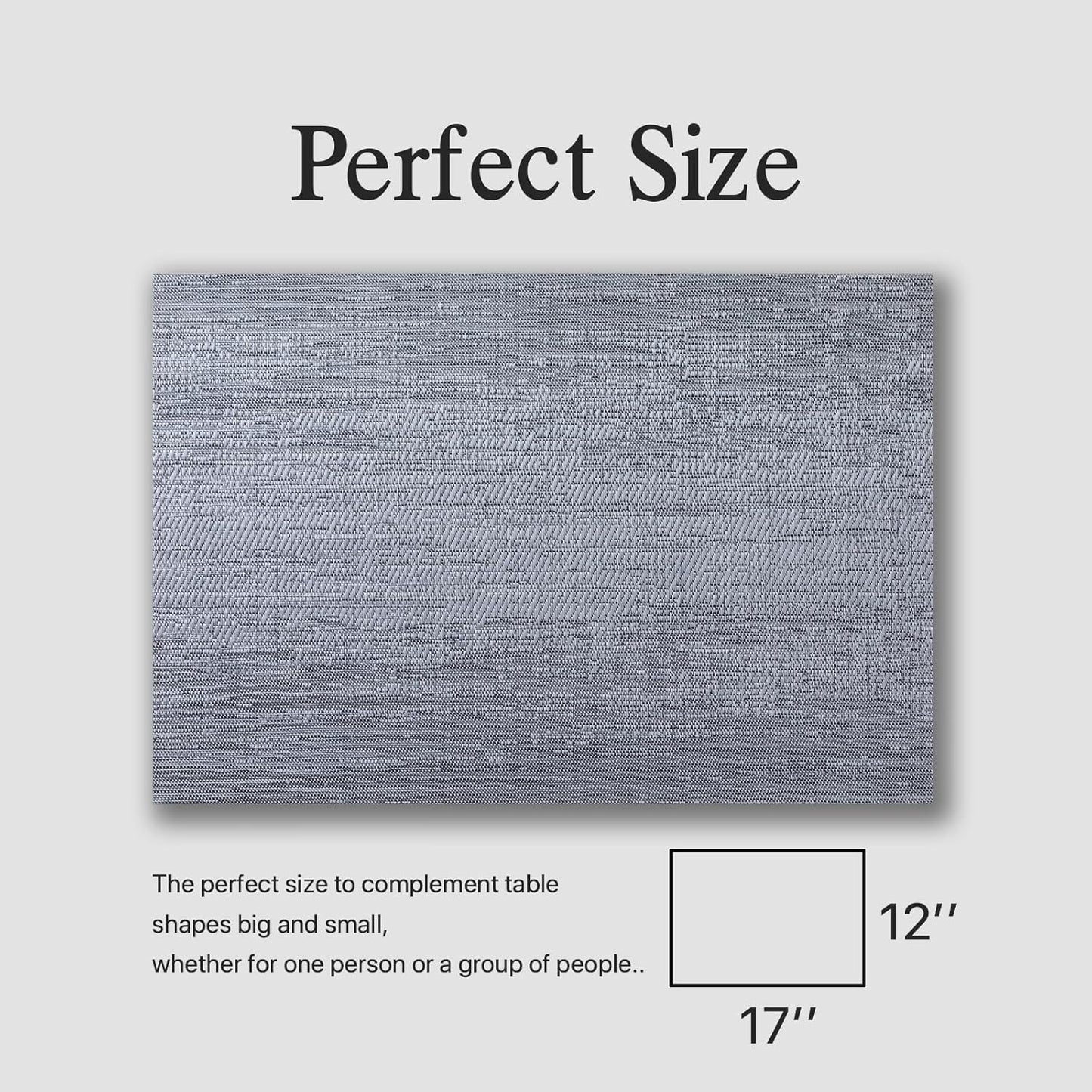 Placemats Set of 4 - Easy Clean Woven Vinyl Placemat for Dining Table, Indoor/Outdoor Place Mats