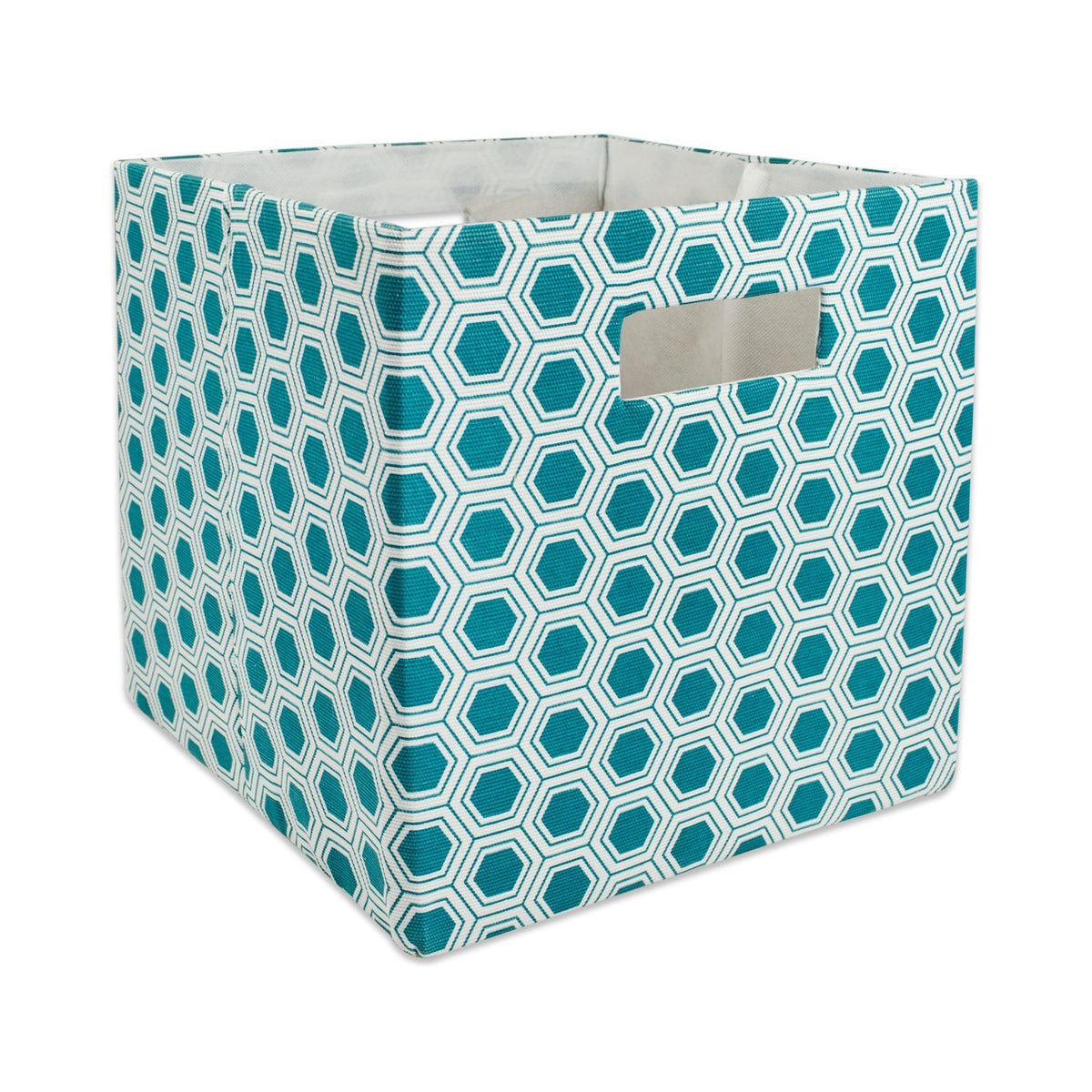 DII Collapsible Polyester Storage Cube, Honeycomb, Teal, Large