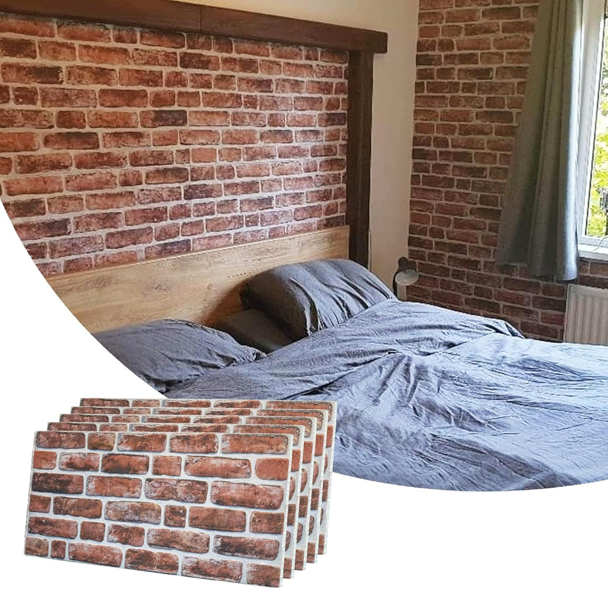 Dundee Deco 3D Wall Panels Faux Brick - Cladding, Mahogany Stone Look Wall Paneling, Styrofoam