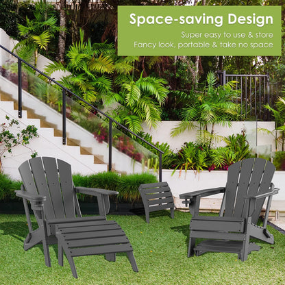 GREENVINES Adirondack-Ottoman | Set of 2 | HDPE Plastic | Outdoor Footrest | All Weather | Foot