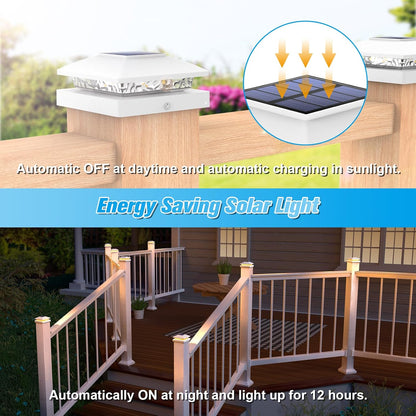 VOLISUN 4x4 Solar Post Cap Light 12pack,Solar Fence - Cap Lights Outdoor Waterproof for