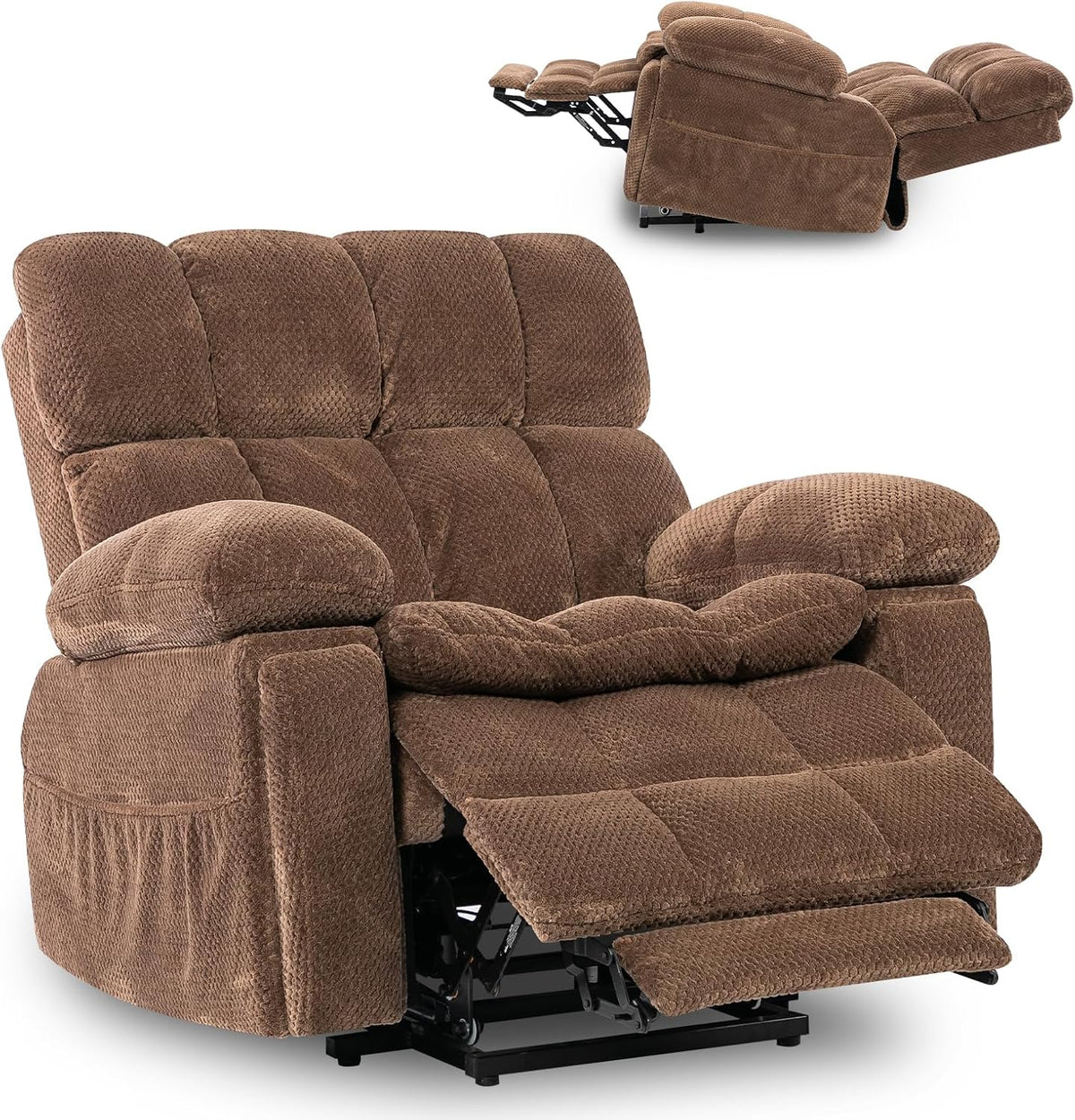 Oversized Power Lift Recliner Chair with Adjustable Headrest for Elderly,Dual Motor Lay Flat