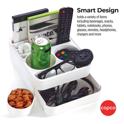 Copco Home Office Caddy Lazy Susan Organizer with Removable Snack Cup and Drawer - Desktop