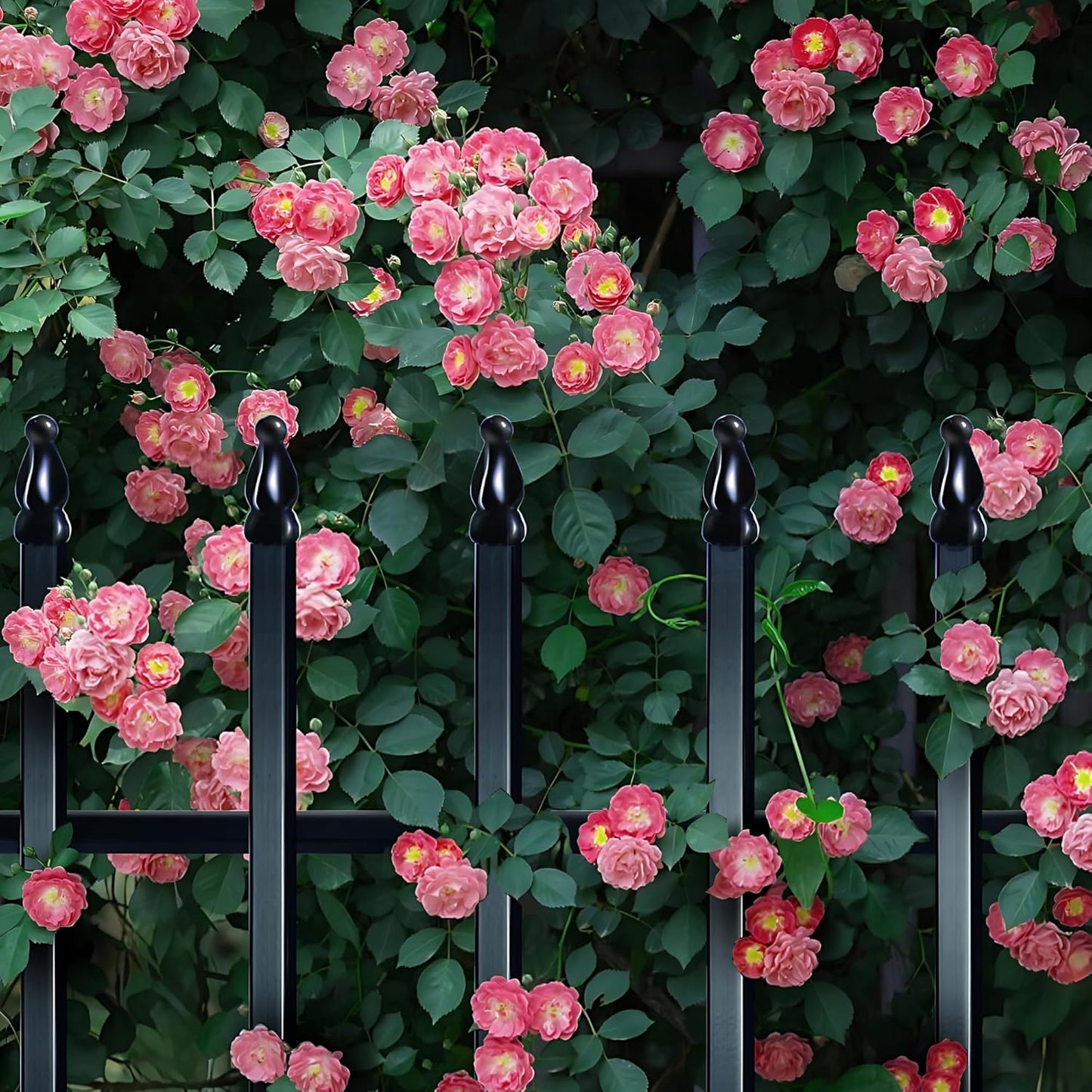 Metal Garden Fence 24 inch H x 24 inch W (10 Panels, Total Length 20 ft) Decorative Fence Border
