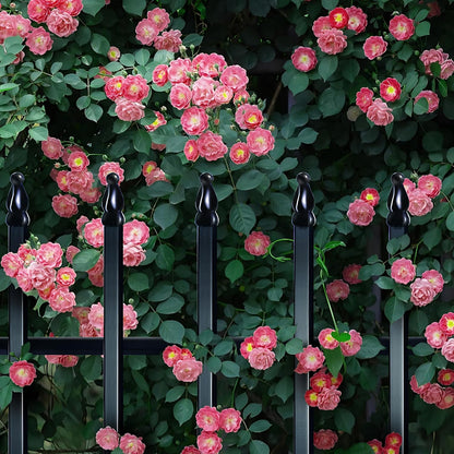 Metal Garden Fence 24 inch H x 24 inch W (10 Panels, Total Length 20 ft) Decorative Fence Border