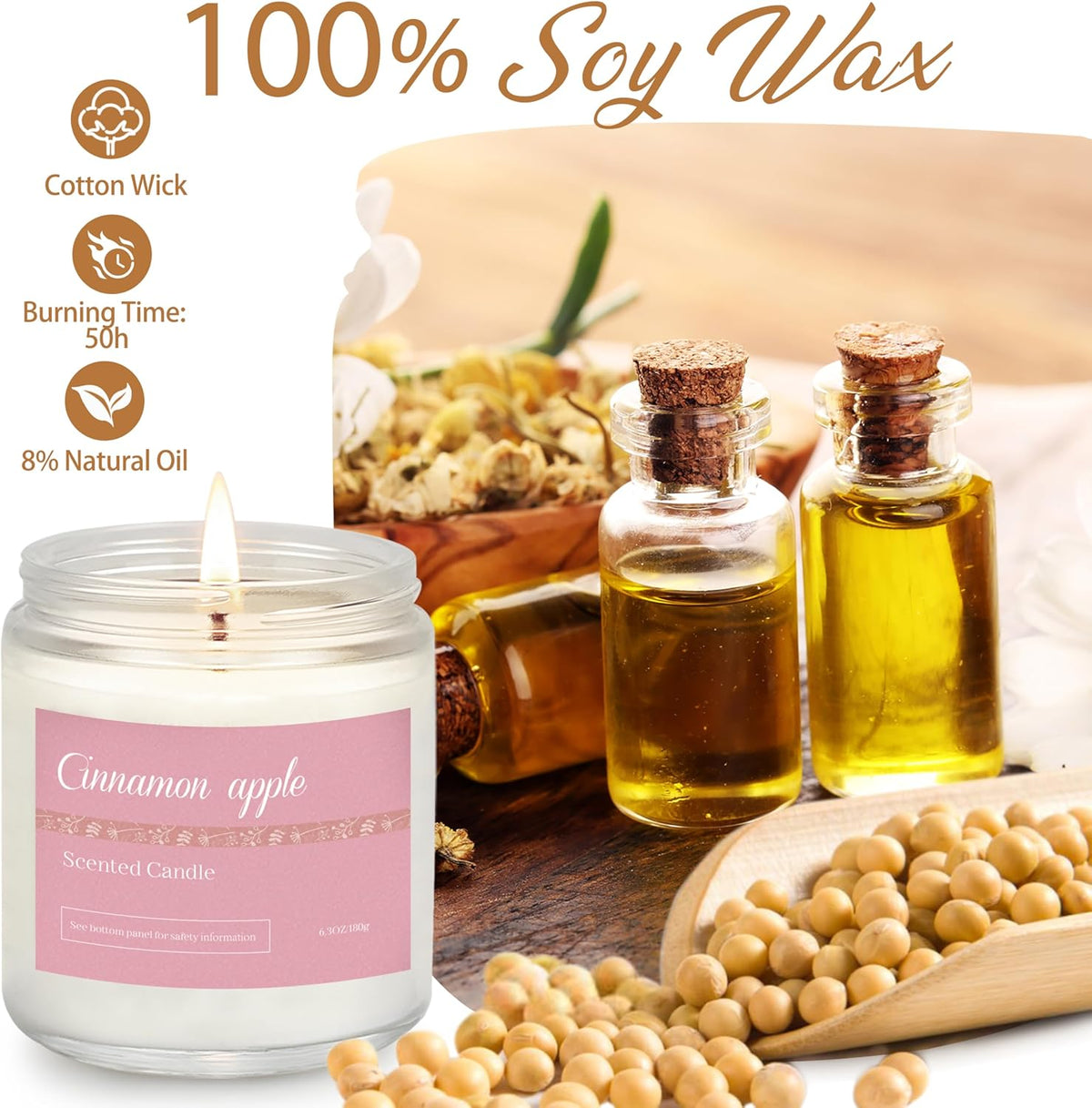 6 Pack Fall Candles for Home Scented, Fall Scented Candles for Women Gifts Autumn Home Decor