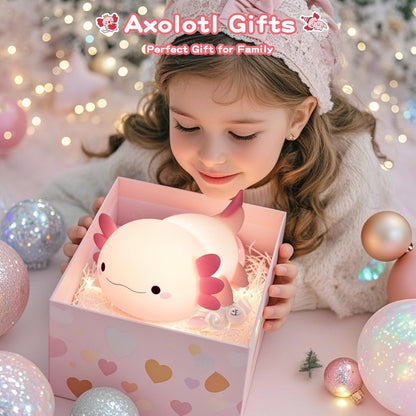 Axolotl Lamp,Cute Axolotl Night Light,Dimmable Silicone Animal Nursery Night Light,Adorable