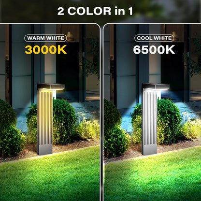 Solar Pathway Lights Outdoor 4Pack, 400LM Motion Sensor Walkway Lights with Warm/Cool White, 12H