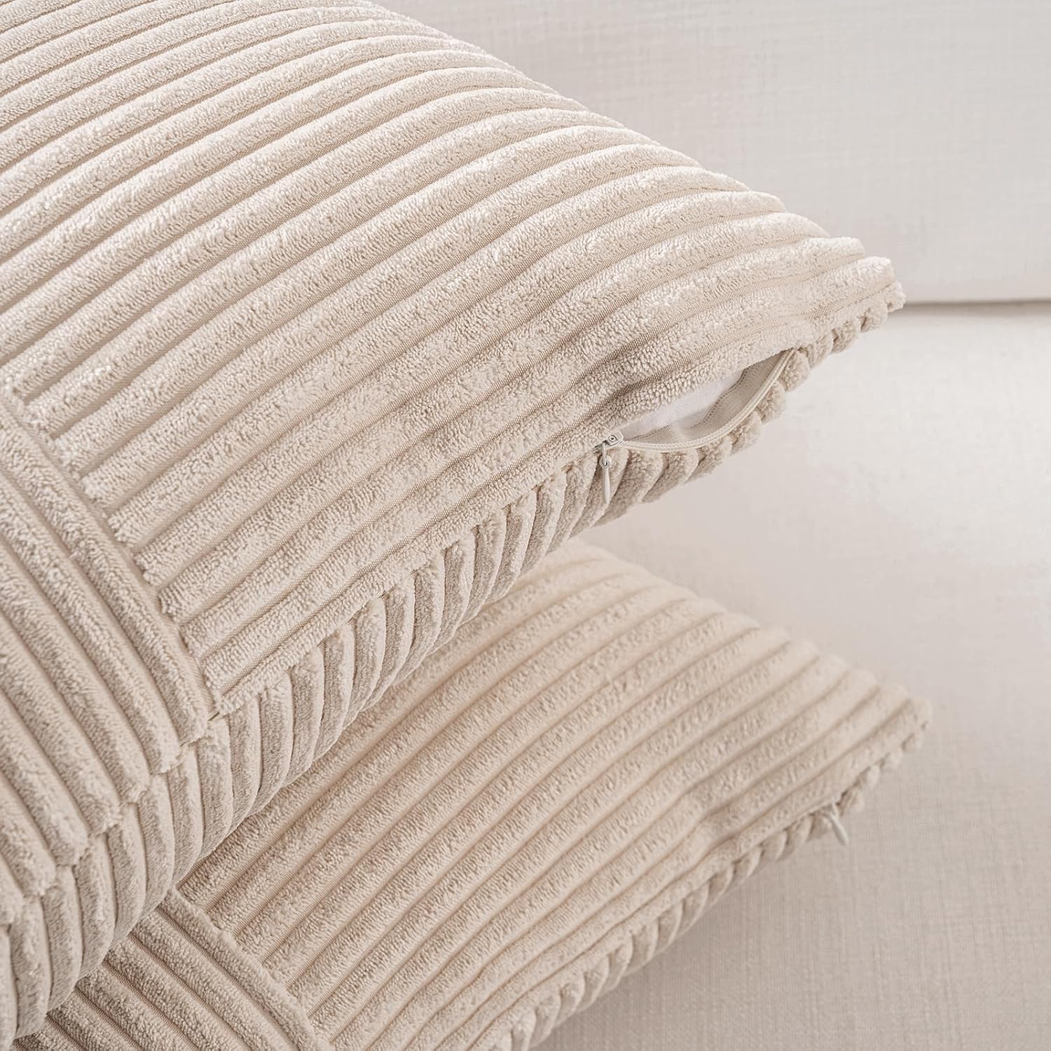 Fancy Homi 2 Packs Tan Decorative Throw Pillow Covers 22x22 Inch for Living Room Couch Bed Sofa