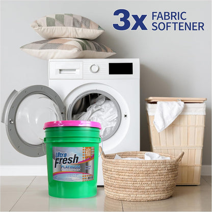 Ultra Fresh 5 Gallon Platinum Fabric Softener for All Machine Types, Liquid Laundry Softener, Up to