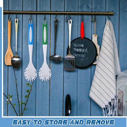 Hsei 6 Pcs Blue and Green Kitchen Scrub Dish Brush Bulk with 11 Inch Anti Slip Handle Cleaning Dish