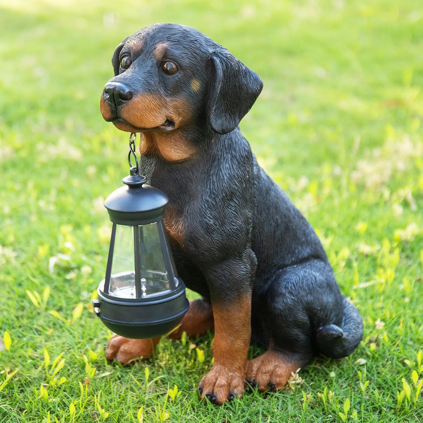 Garden Dog Statues Outdoor Decor, 13" Solar Powered LED Lights Outdoor Statue Garden Decorations