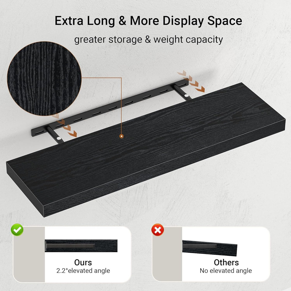 Single Floating Shelves 36 inch Long, Large 10 in Deep Wall Shelves Heavy Duty 70 lbs for Bedroom