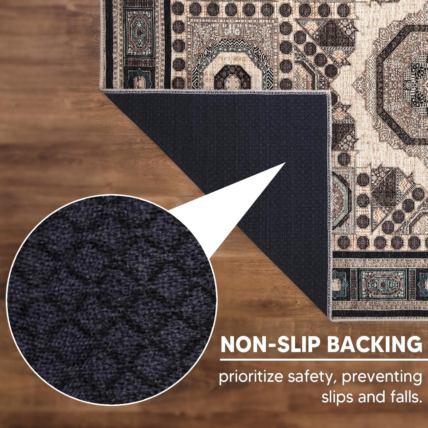 Keen Home Design 2x12 Rug - Machine Washable Runner Rug with Non-Slip Backing, Ideal for Hallway