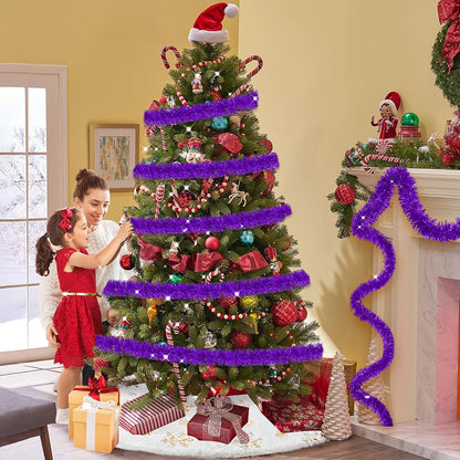 25 Feet Metallic Twist Tinsel Garland Wall Hanging Backdrop for Parade Floats, Christmas Eve, New