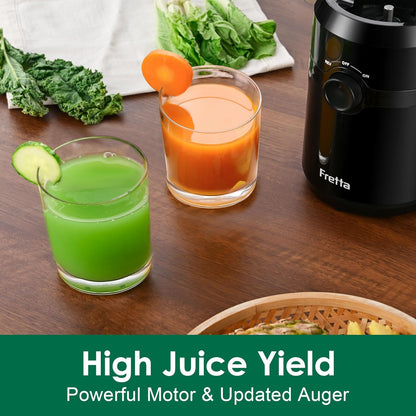 Cold Press Juicer Machines Slow Masticating Juicer Machines with 1.1 L Large Feed Chute Fit Whole