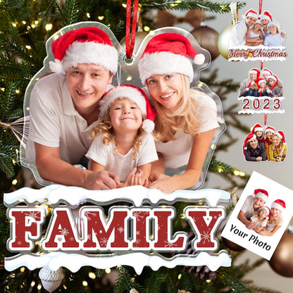 Personalized Photo Ornament Acrylic Custom Christmas Ornaments with Picture Customized Family