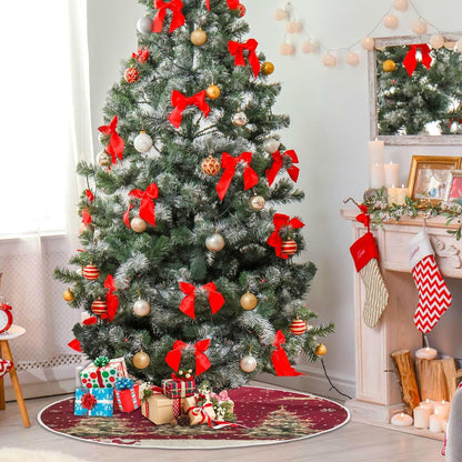 Christmas Tree Skirt, 36 Inch Christmas Trees Reindeer Xmas Tree Skirt for Christmas New Year Party