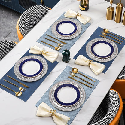 SUEH DESIGN Leather Placemats Set of 6 Reversible Table Mats Heat Resistant Waterproof No-Slip