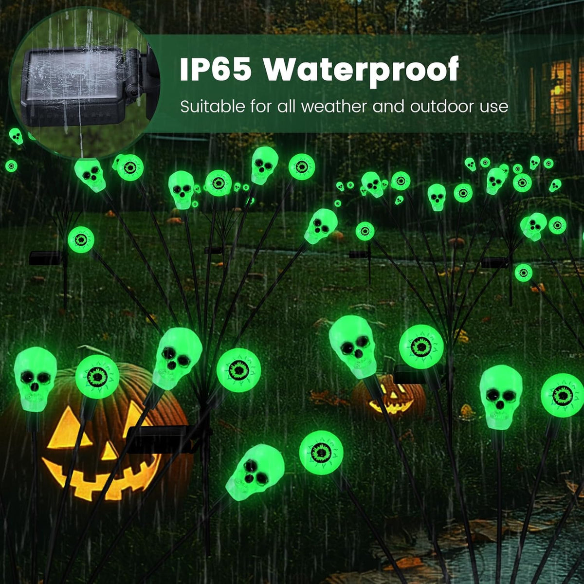 Solar Halloween Lights Outdoor,Halloween Decorations Outdoor, Scary Eyeball Lights,2PACKS