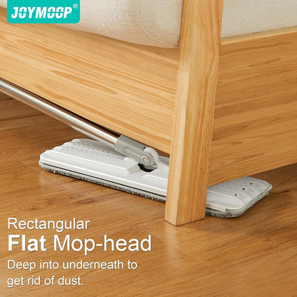 JOYMOOP Easy Clean and Self-Squeezing Microfiber Flat Mop and Bucket System, Mops for Floor