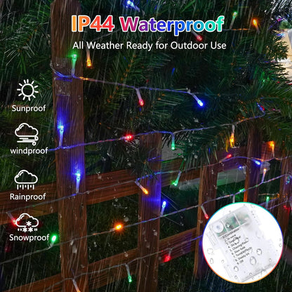 2 Pack String Lights Battery Operated with Timer, 66FT 200 LED Waterproof Battery Twinkle Lights, 8