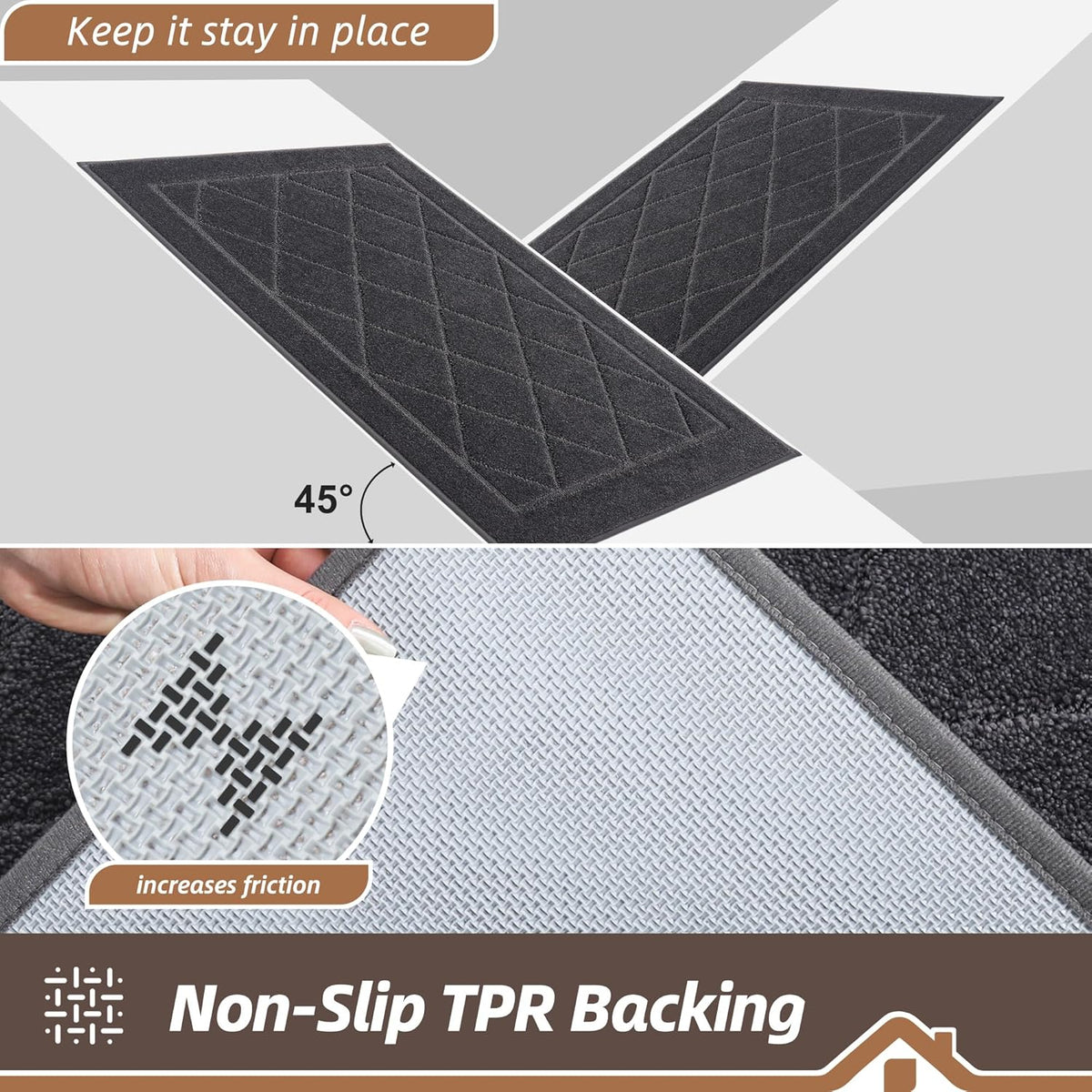 BEQHAUSE Dirt Trapper Door Mat 32" x 48", Doormat Non-Slip Entryway Rugs Washable, Dog Door Mat