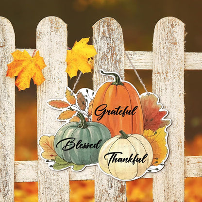 Fall Vibes Door Hanger Sign, Wooden Maple Leaves Mushroom Hanging Decor for Front Door, Fall Wood