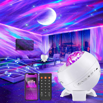 Northern Lights Projector,180 Lighting Modes Galaxy Projector for Bedroom,15 White Noise&Bluetooth