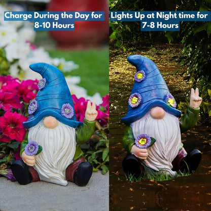 Peace Gnome Decorations for Yard/Lawn – Weatherproof Garden Statue – Fun Spring Summer Charming