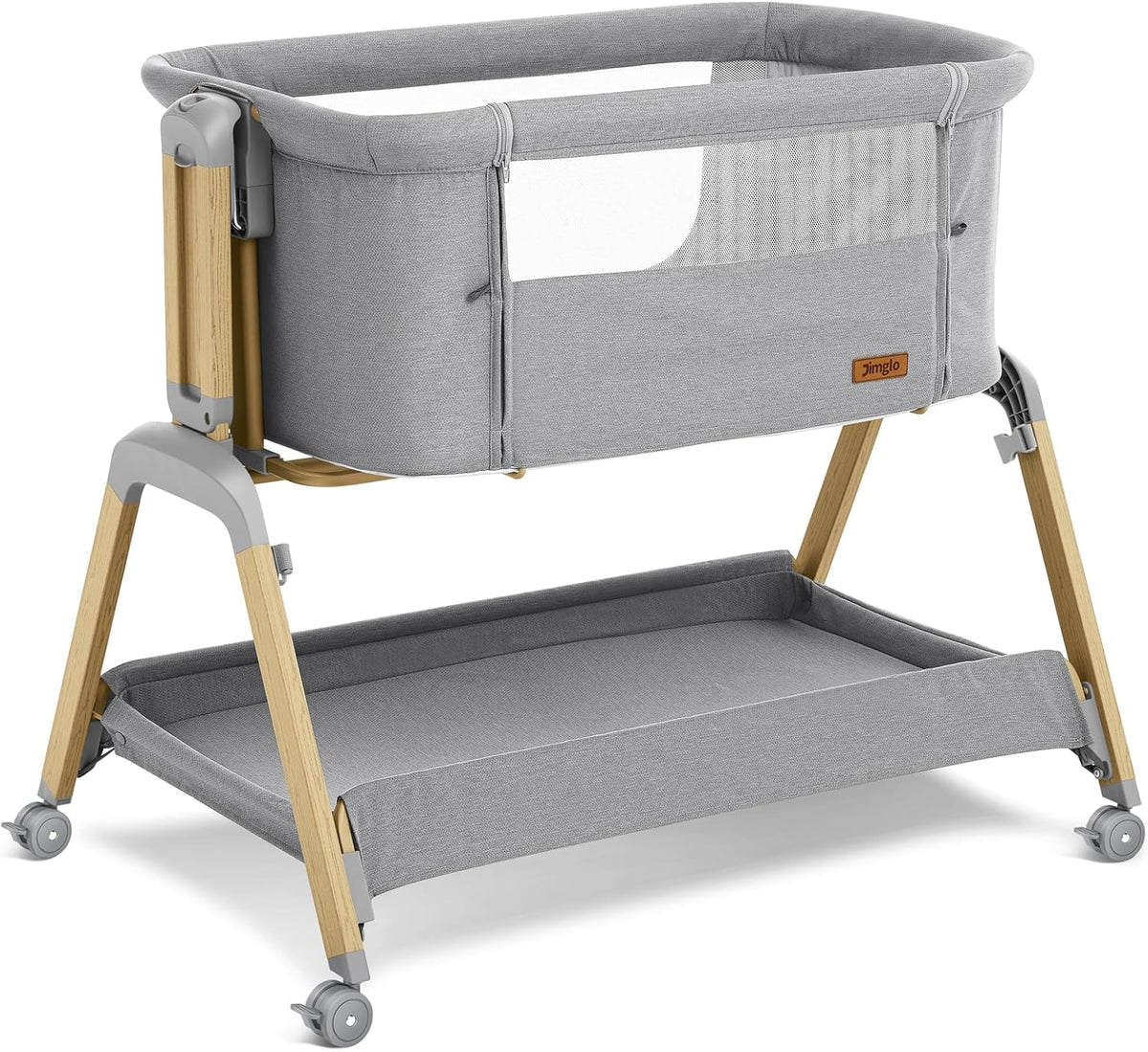 3 in 1 Baby Bassinet, Rocking Bassinets with Comfy Mattress and Wheels, Adjustable Height Bassinet