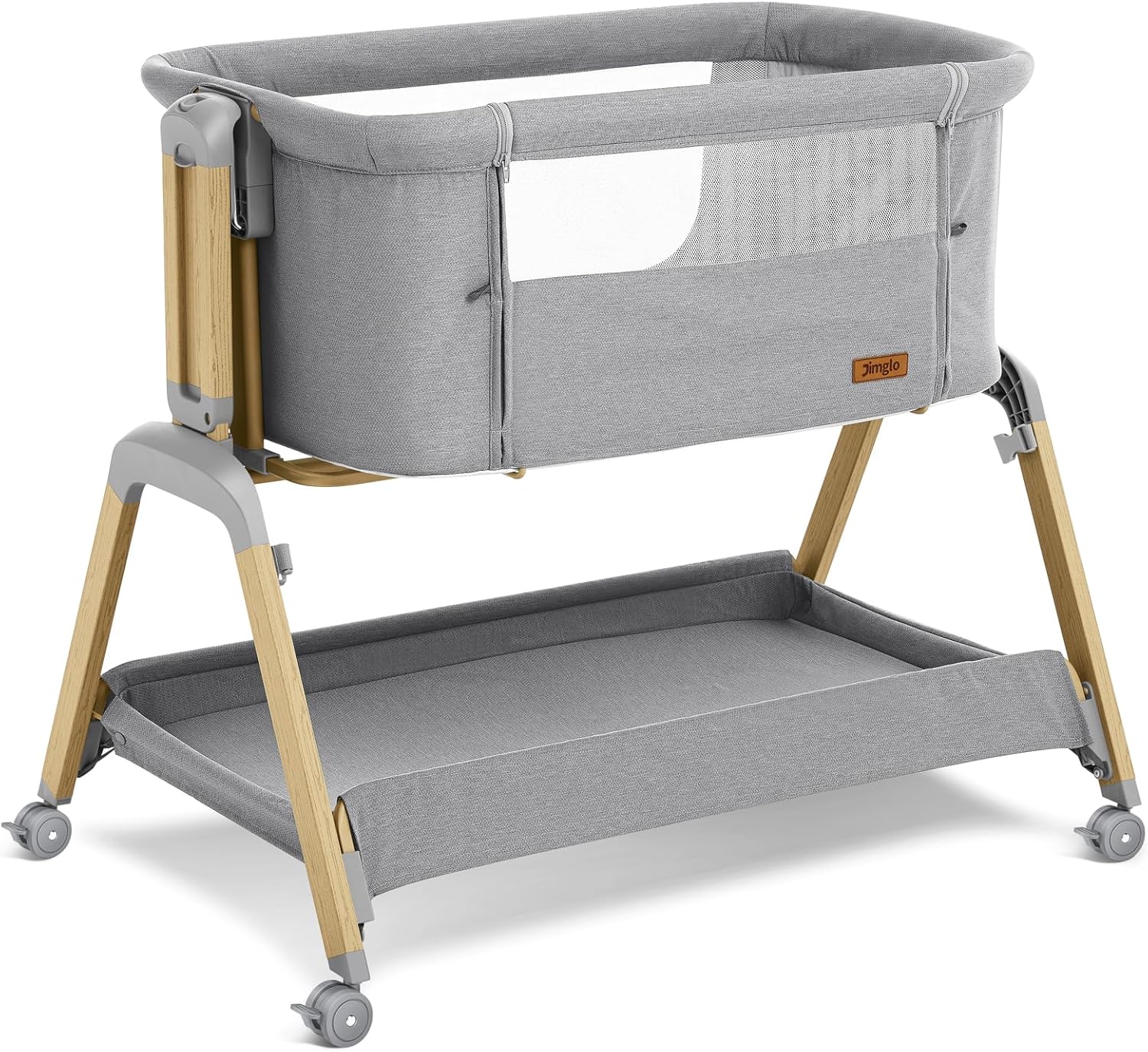 3 in 1 Baby Bassinet, Rocking Bassinets with Comfy Mattress and Wheels, Adjustable Height Bassinet
