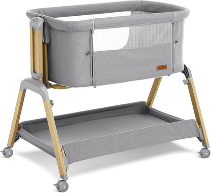 3 in 1 Baby Bassinet, Rocking Bassinets with Comfy Mattress and Wheels, Adjustable Height Bassinet