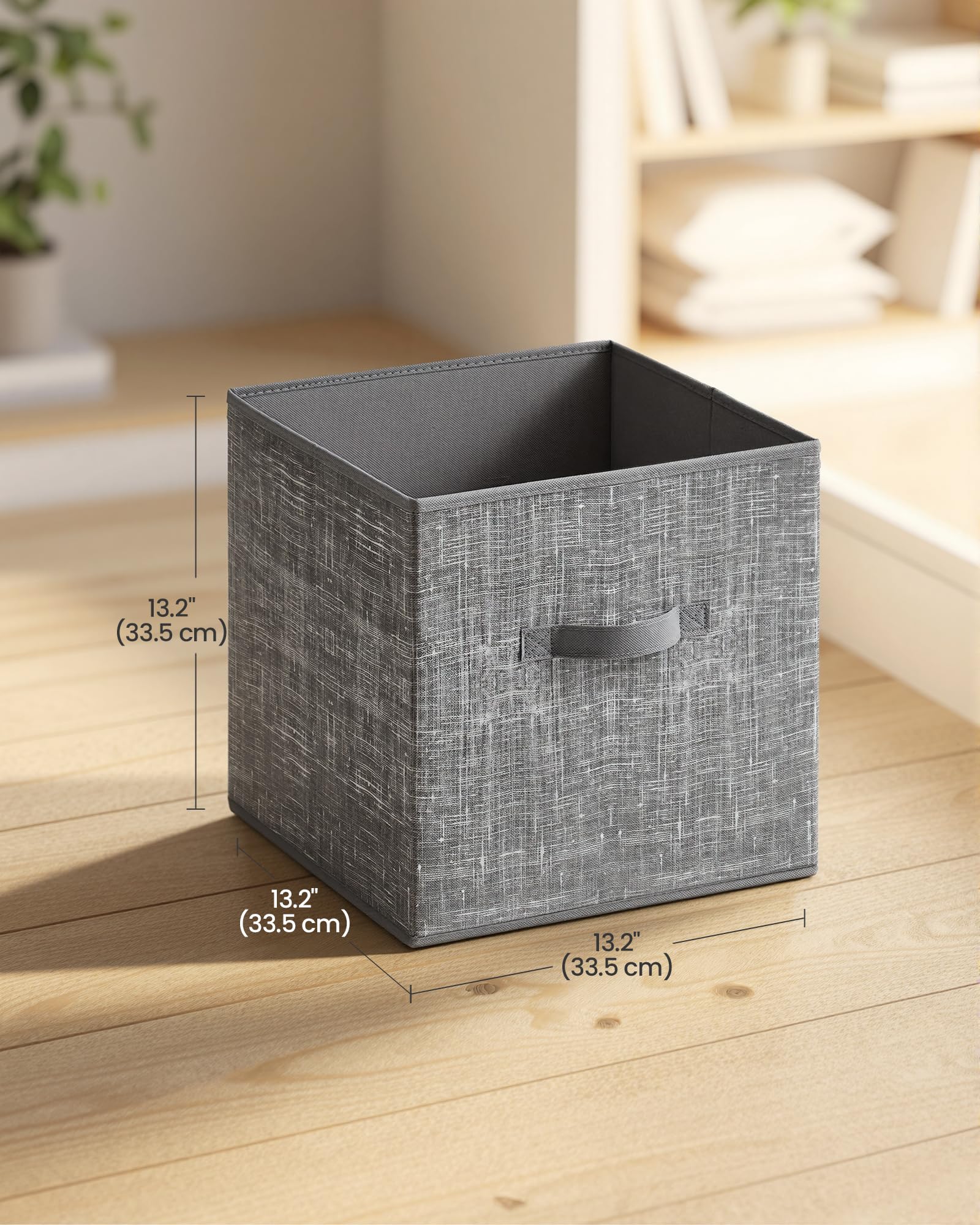 SONGMICS HOME Foldable Storage Cubes Set of 10, Fabric Shelf Organizer Bins with Handles, Closet
