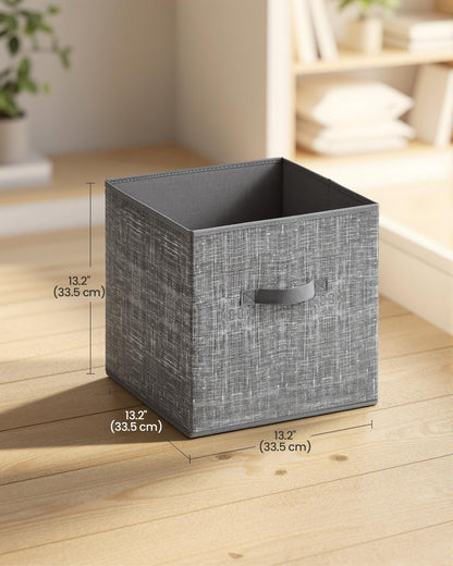 SONGMICS HOME Foldable Storage Cubes Set of 10, Fabric Shelf Organizer Bins with Handles, Closet