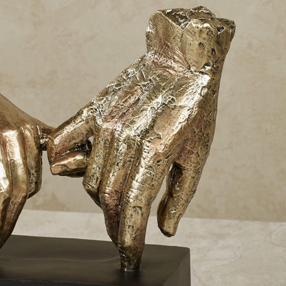 Touch of Class Lingering Hold Hands Table Sculpture Gold - Pinky Promise Statues - Desk Statue for