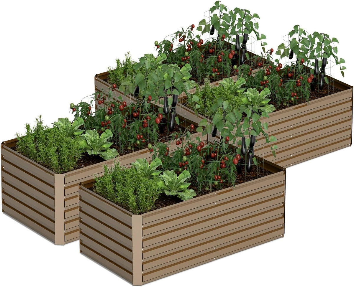 6x3x2 ft Raised Garden Bed, Large Metal Planter Raised Beds, Planters for Outdoor Plants for