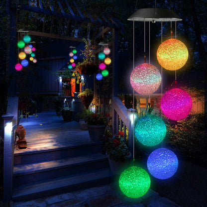 Toodour Solar Wind Chime, Color Changing Ball Wind Chimes, LED Decorative Mobile, Gifts for Mom