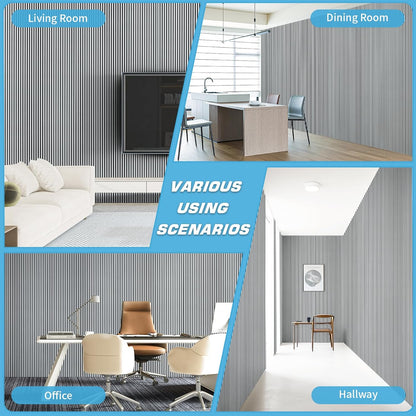 Art3d 4-Pack Glue-On Fine Bar Wainscoting Panel for Interior Wall Decor - 104 x 12 Inch Polystyrene