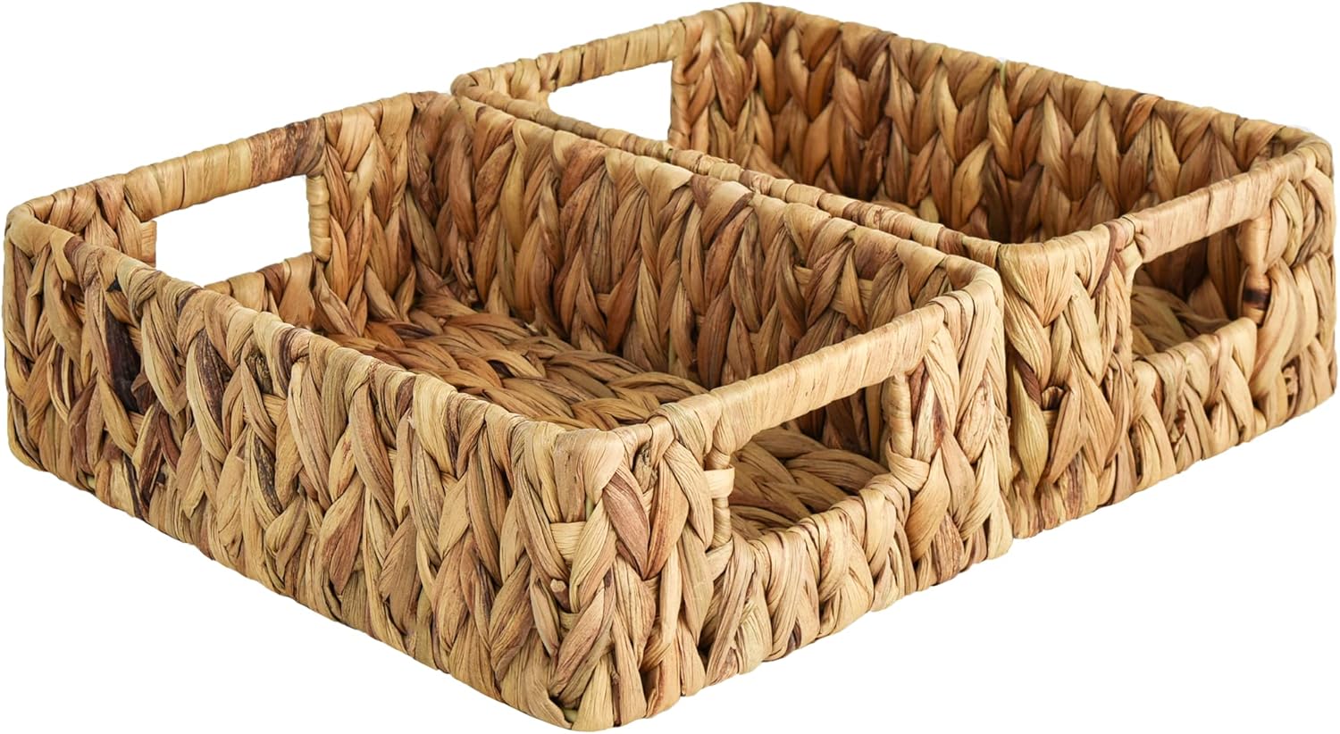 StorageWorks Water Hyacinth Baskets, Small Wicker Baskets for Organizing in Kitchen and Bathroom