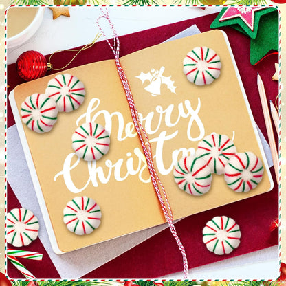 36 Pcs Felt Peppermint Decoration Christmas Wool Peppermints Christmas Arts Crafts Supplies, DIY