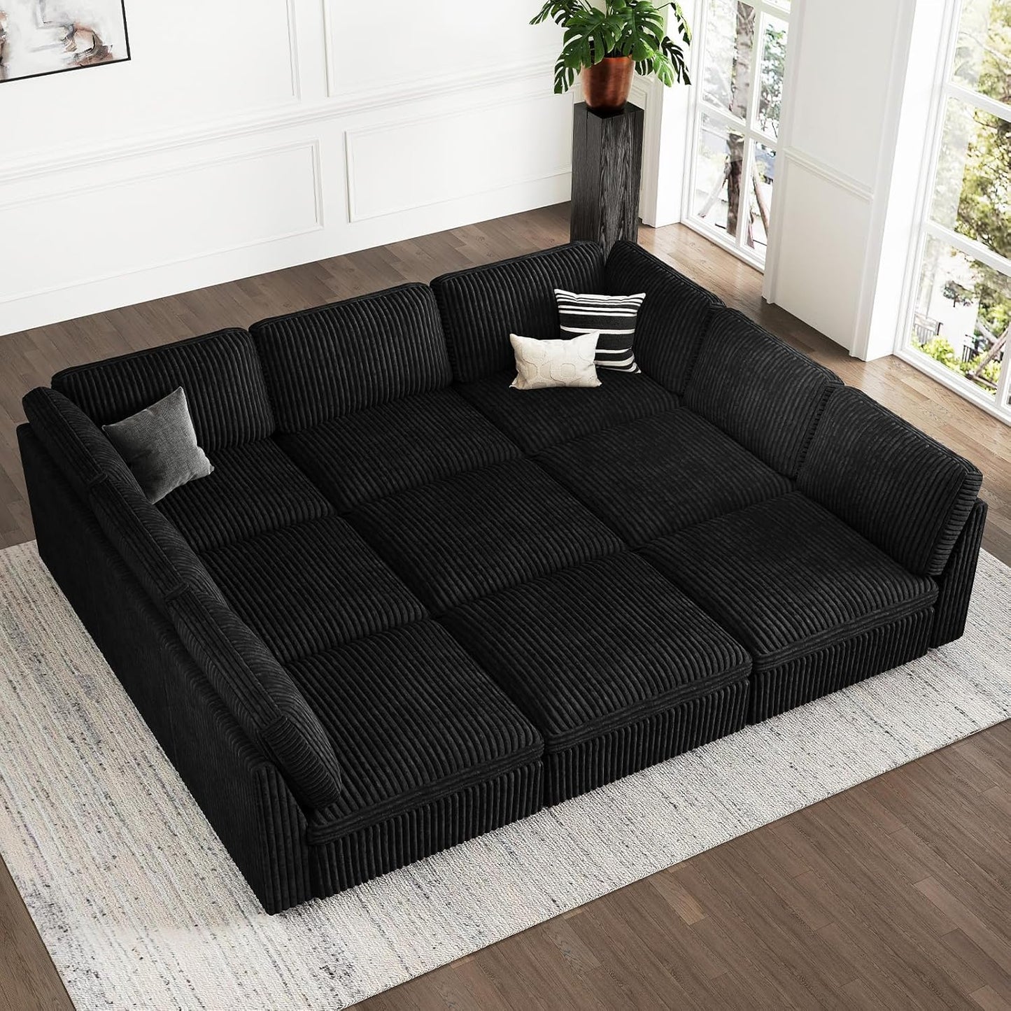Belffin Modular Sectional Sofa with Sleeper Sofa, Oversized Cloud Couch with Extra Deep Seat