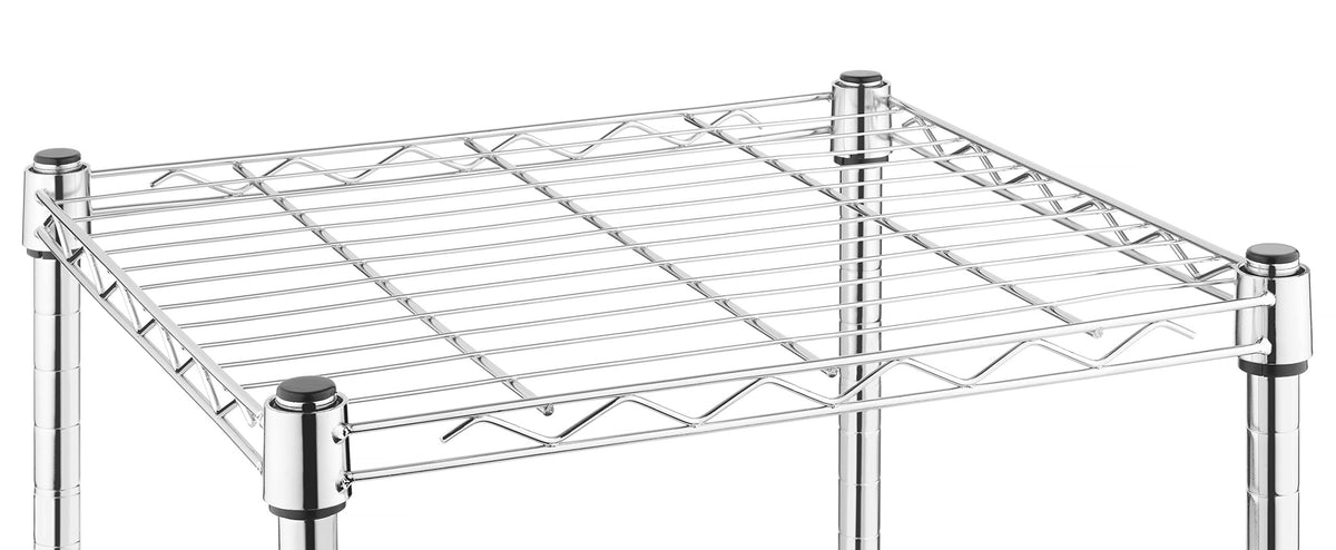 Whitmor 2-Wire Shelving Unit, Metal Storage Shelves, Stacking Shelf with Basket, Easy Assembly Home
